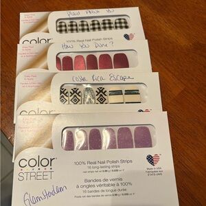 Color Street Plaid, Geometric, and Glitter Nail Strips